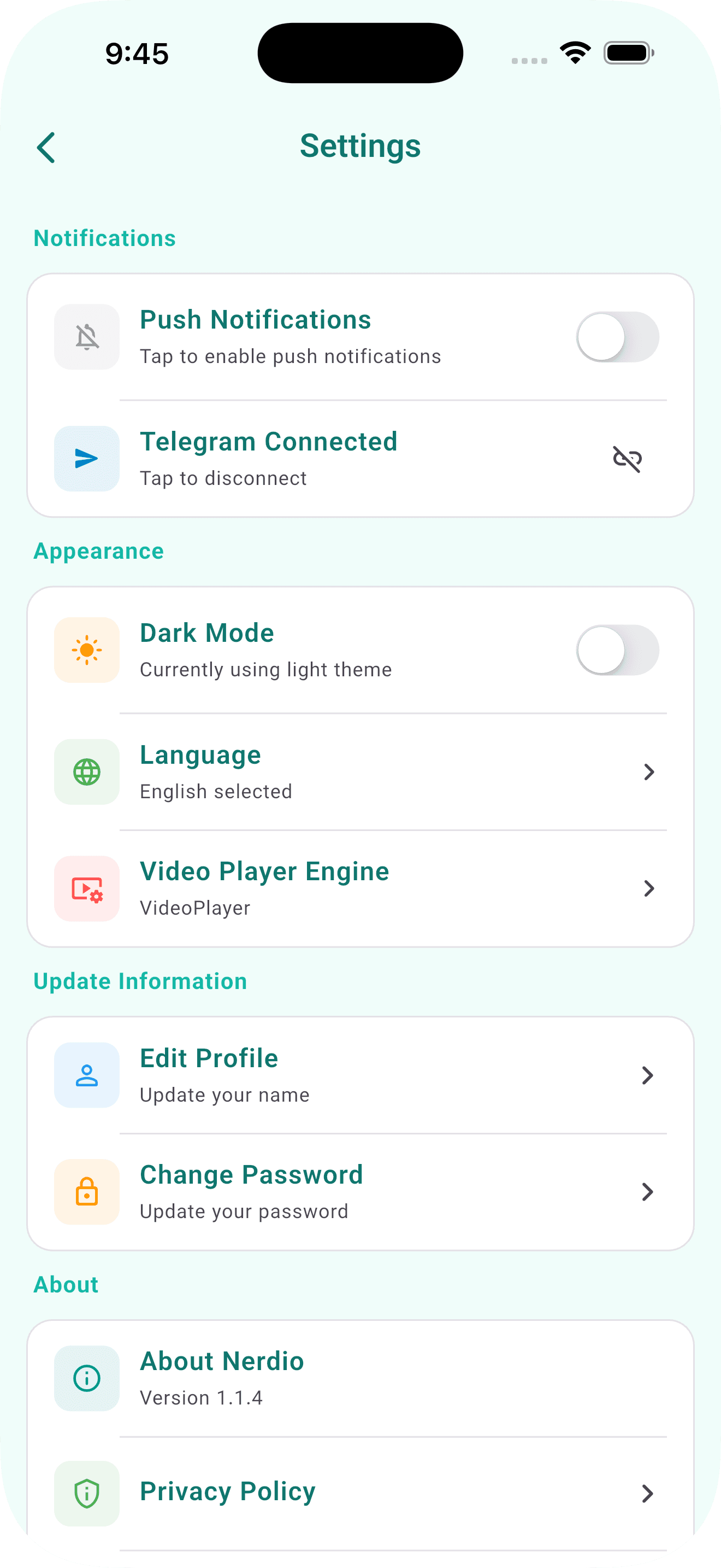 خصص التطبيق على ذوقك